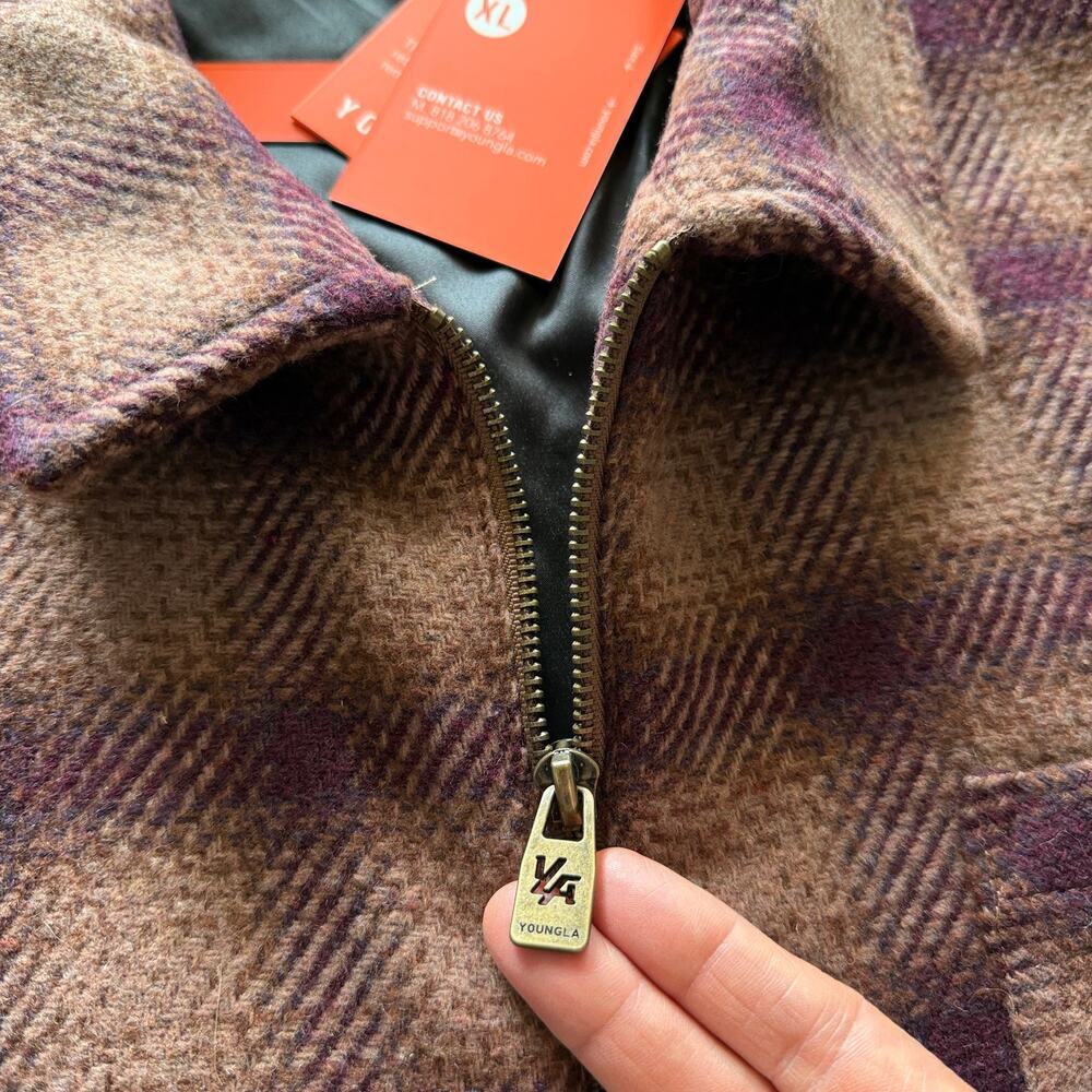 Men's YoungLA 5002 Highlander Flannel Jackets(Sold Out), XL, NWT, Burgundy/Rust - Picture 5 of 7